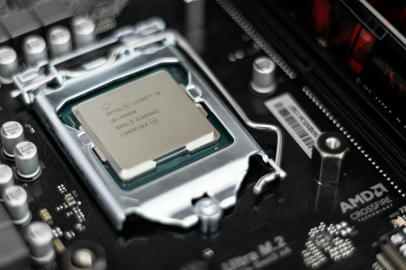 Processor seated in a motherboard socket